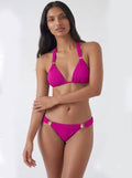 Solid Brief Bikini Bottom with Gold Details