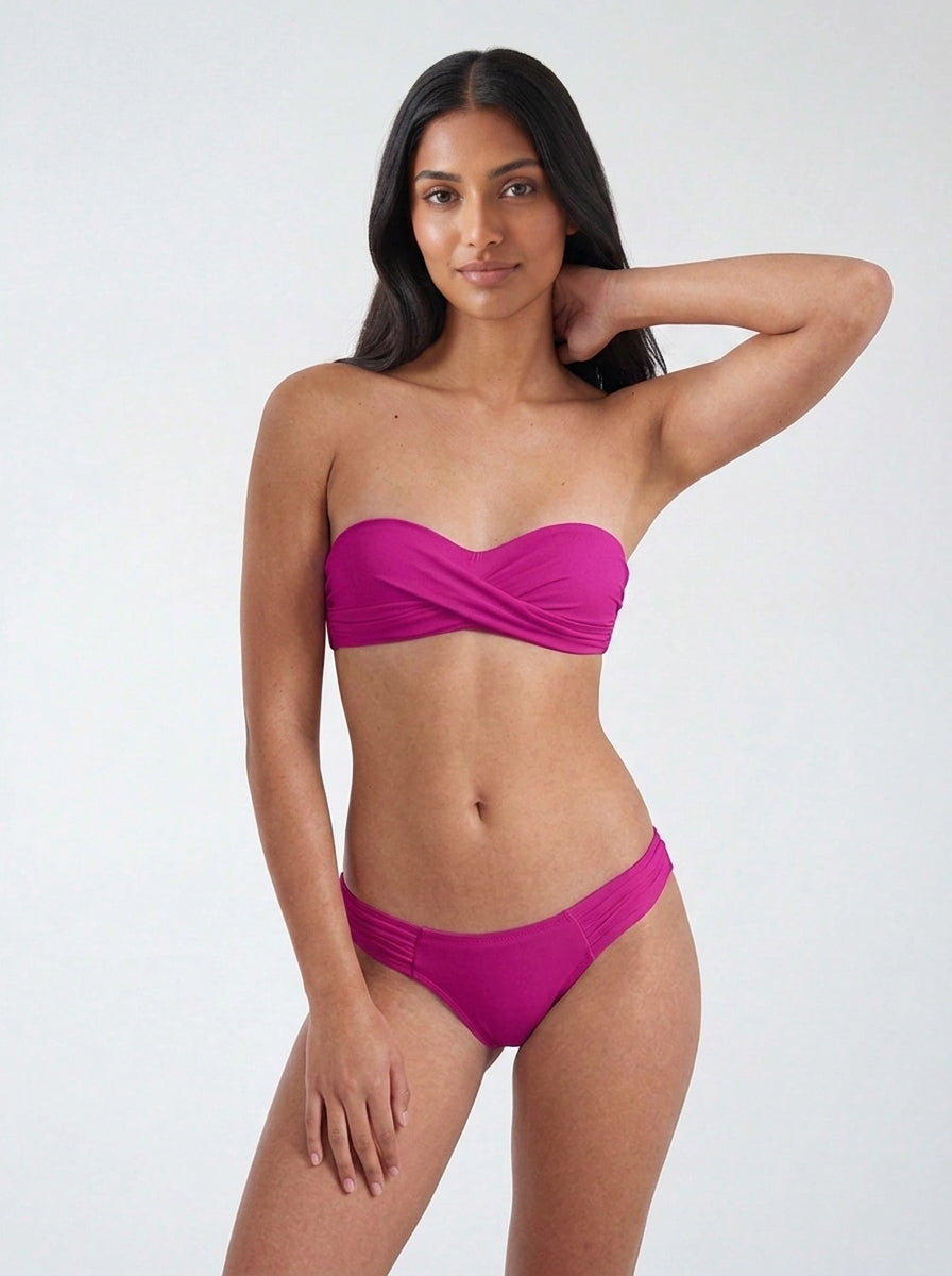a model wearing cia. Maritima padded twisted bandeau bikini top
