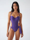 purple one piece luxury swim suit by cia maritima