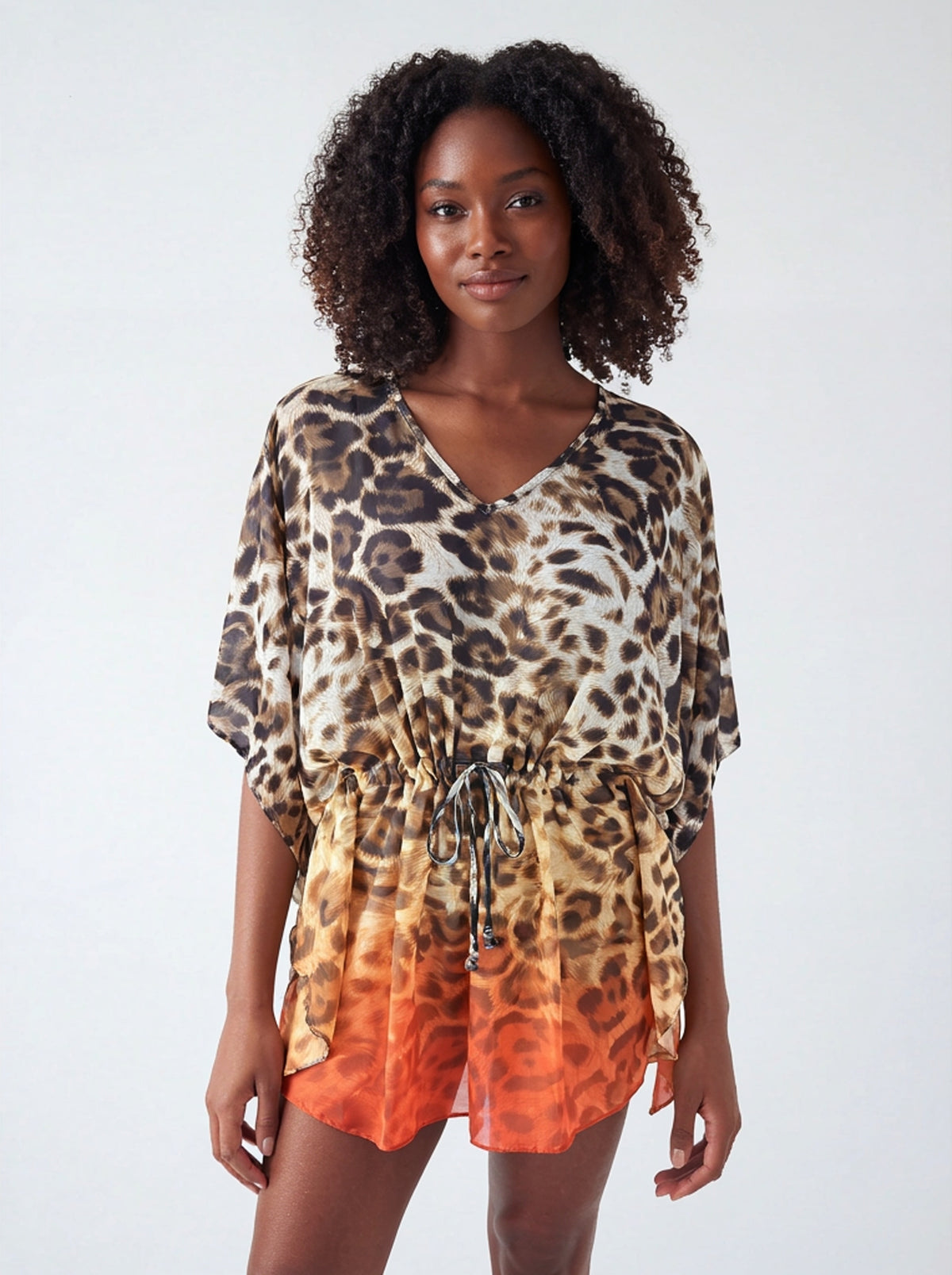 Savannah kaftan with orange ombre