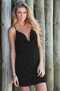 Solid Racer back dress w/gold ring detail