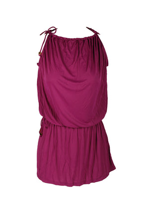 Solids Dress w/Adjustable String Waist & Neck