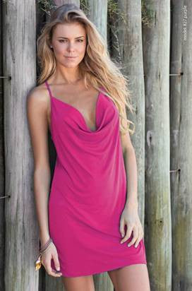 Solid Racer back dress w/gold ring detail